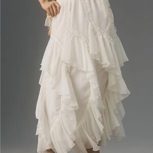 NWT Anthropologie ruffled white skirt